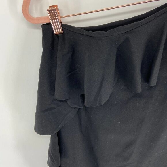 Susana Monaco Black Tamra Ruffle One Shoulder Tank Dress womens M - Picture 6 of 8